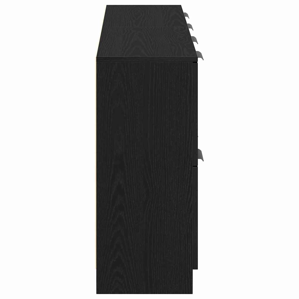 Sideboards 2er Set Schwarz Eiche 60x30x70 cm Holzwerkstoff